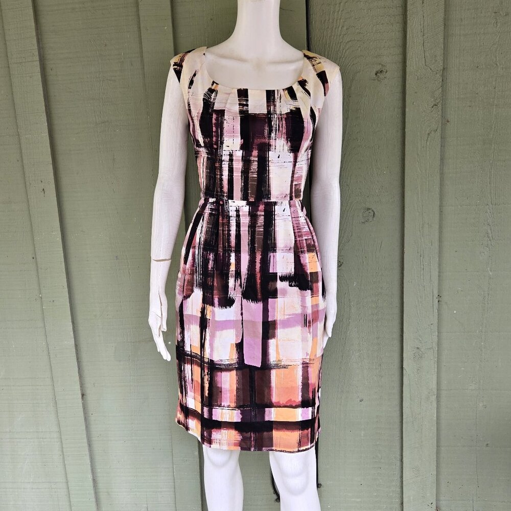 MAGGY LONDON Exposed Zipper Abstract Dress 6